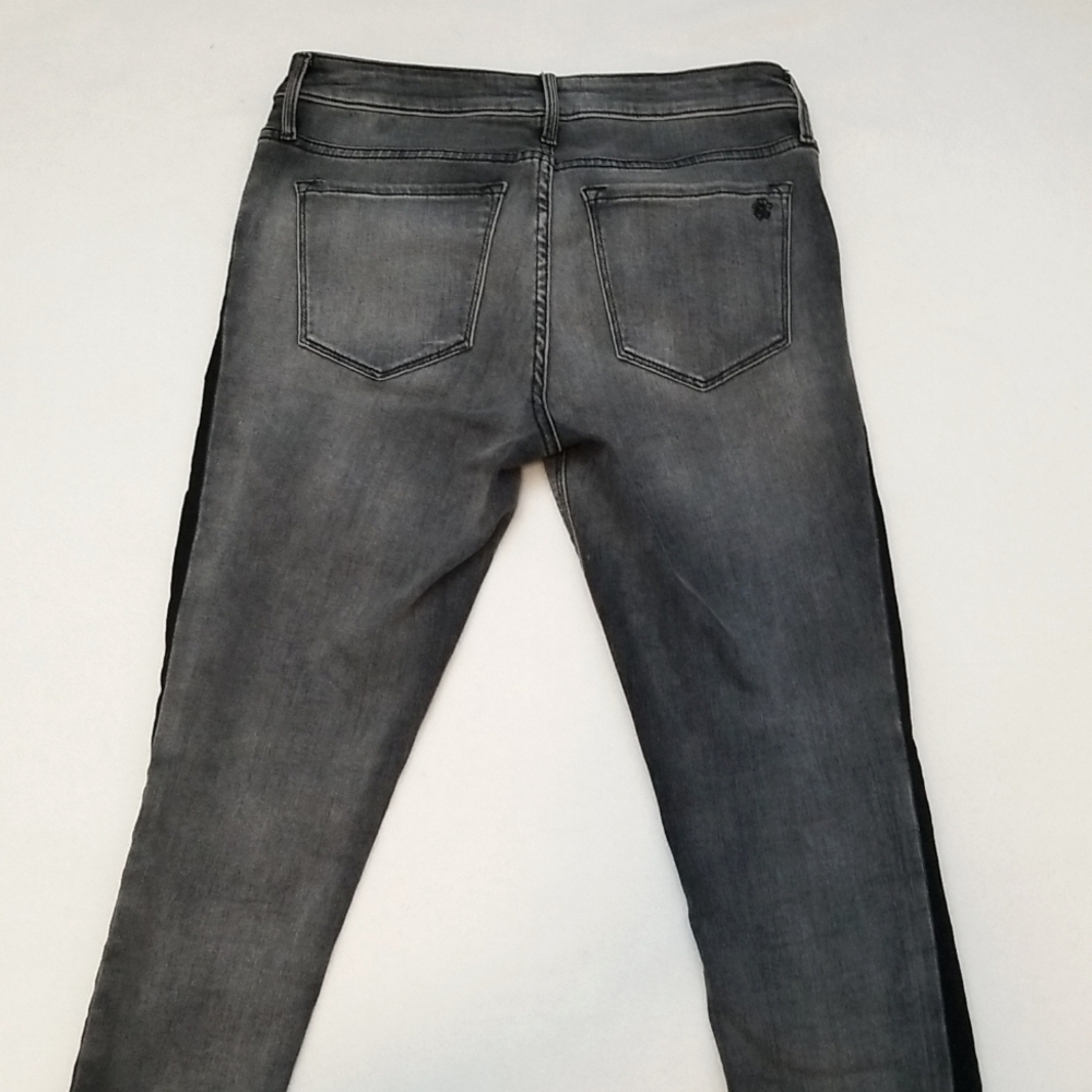 Black Orchid Grey w/ Black Seam Stripe Jude Super Skinny Jeans - Size 27 - Picture 5 of 8